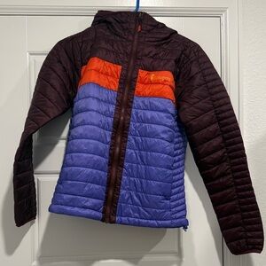 Cotopaxi Colorful Puffer Jacket - Purple, Orange, Brown